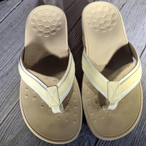 Vionic Women's Sandals 380 Hightide Cream and Tan Sz 8 - Picture 7 of 14